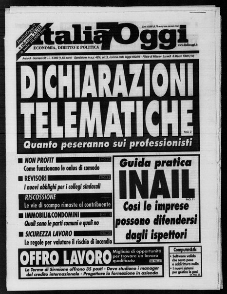 Italia oggi : quotidiano di economia finanza e politica